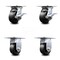 Service Caster 4 Inch Polyolefin Caster Set with Roller Bearing 2 Brakes and 2 Rigid SCC SCC-35S420-POR-SLB-2-R-2 - alternate 1